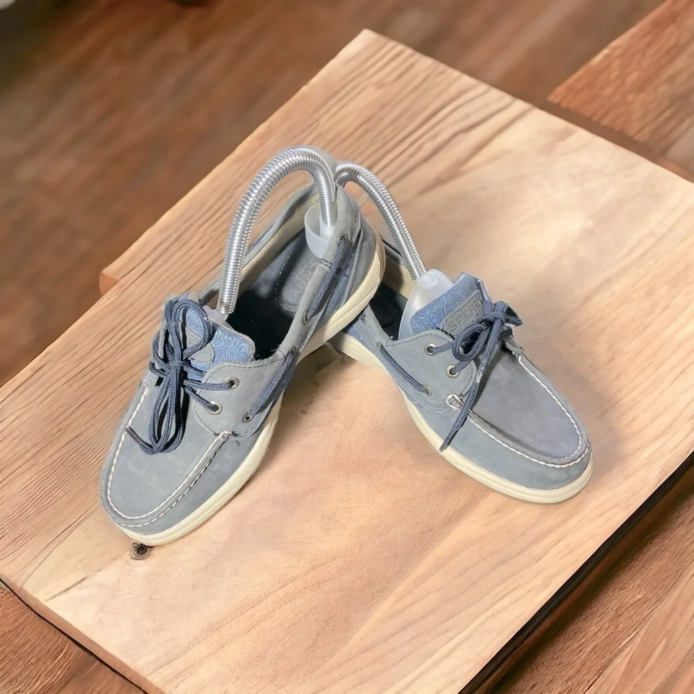 Sperry Top-Sider Blue Gray Leather Boat Shoes Women’s Size 7